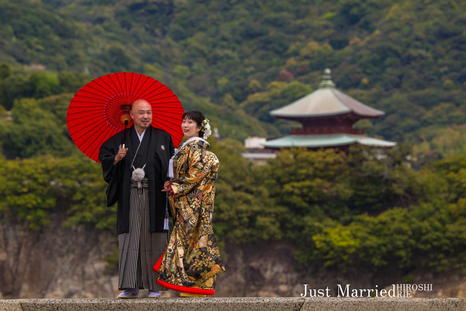 wedding kimono couple in Onomichi